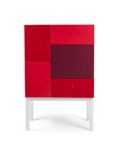 Tenzo 1972-428 Color Designer Schrank Holz, rot Mix / weiß, 36 x 79 x 123 cm