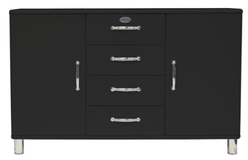 Tenzo 5236-033 Malibu - Designer Sideboard 92 x 146 x 41 cm, MDF lackiert, schwarz