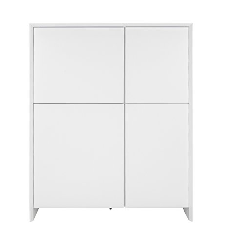Tenzo 5934-001 Profil Designer Schrank / Highboard, 150 x 120 x 47 cm, weiß