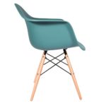 VERKAUF! 1 x Design-Stuhl Eiffel Stil Natural Wood Beine und Sitz Farbe Ocean Blau Mobistyl® DAWL-BO-1