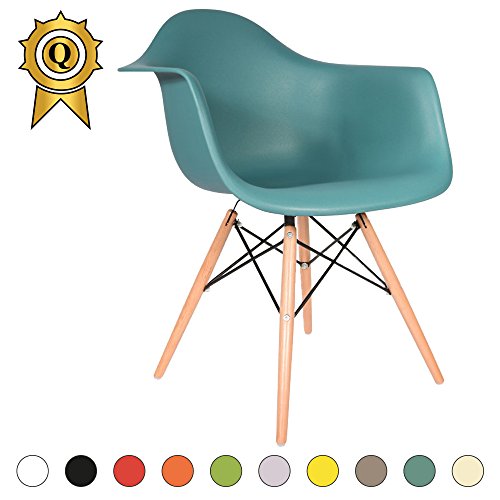 VERKAUF! 1 x Design-Stuhl Eiffel Stil Natural Wood Beine und Sitz Farbe Ocean Blau Mobistyl® DAWL-BO-1