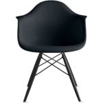VERKAUF! 1 x Design-Stuhl Eiffel Stil Schwarz Holz Beine und Sitz Farbe Schwarz Mobistyl® DAWB-NO-1