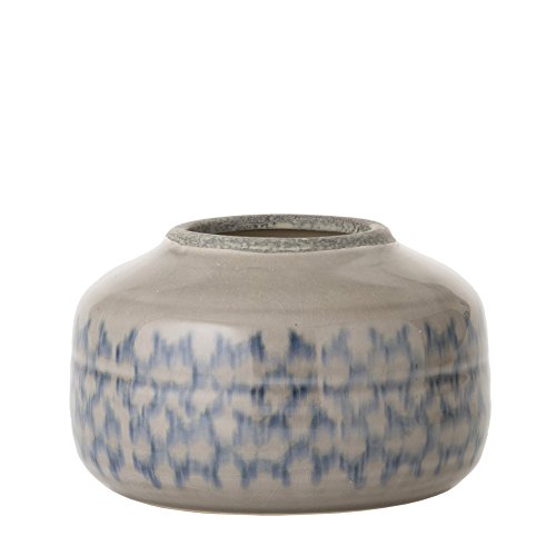 Vase Blumenvase aus Keramik grau - blau 14cm