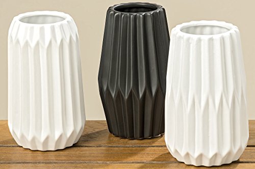 Vase Dogan 3sort H15 D9cm Farbmix Steingut