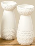 Vase Porzellan 2er Set weiß 15 cm Blumenvase