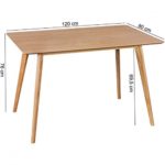 WOHNLING Esszimmertisch 120 x 76 x 80 cm aus MDF Holz | Esstisch mit quadratischer Tischplatte | Robuster Küchen-Tisch im Retro Stil | Holz-Tisch in skandinavischem Design | Tisch in Eichenfurnier