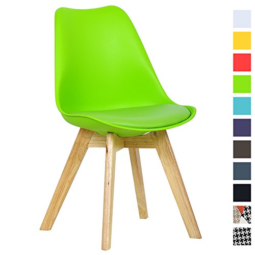 WOLTU® 1 Stück Esszimmerstuhl BH29gn-1-c Esszimmerstuhl Design Stuhl Küchenstuhl Holz Neu Design Grün
