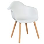 WOLTU® 6er Set Esszimmerstühle Küchenstuhl Design Stuhl Esszimmerstuhl mit Lehne Kunststoff Holz Neu Design Weiß BH37ws-6