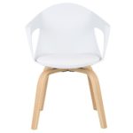 WOLTU® BH50ws-2 2 x Esszimmerstühle 2er Set Esszimmerstuhl, Rücklehne und Sitzfläche aus Kunstleder, Design Stuhl Küchenstuhl, Holz-Gestell, Neu Design, Weiß