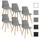 WOLTU® BH63gr-6 6 x Esszimmerstühle 6er Set Esszimmerstühle Design Stuhl Küchenstuhl mit Rückenlehne Kunststoff Holz Neu Design Grau