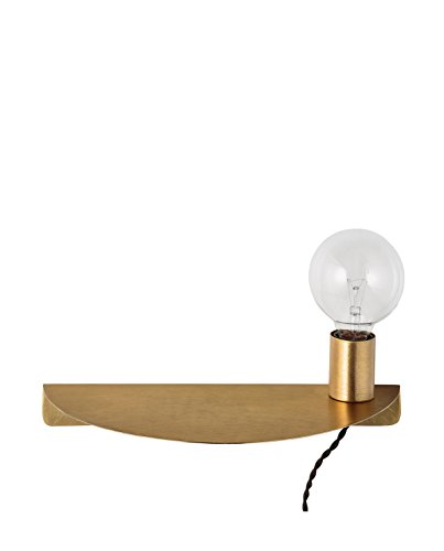 Wall Lamp, Brushed Gold Finish, 40W W36xH17 cm, E27/3,5 mrt. Black TC Cord