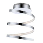 Wohnzimmer-Deckenlampe in Form einer Spirale – Sehr außergewöhnliches Design – Ein echter Hingucker – Spiralförmige LED-Leuchtstäbe in einem warmweißen Licht mit 3000 Kelvin Metall, chromfarben