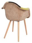 1 x Design Klassiker Patchwork Sessel Retro 50er Jahre Barstuhl Wohnzimmer Büro Küchen Stuhl Esszimmer Sitz Holz Stoff bunt