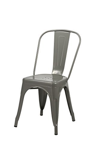 1x Esszimmerstuhl Grau Stuhl aus METALL / EISEN Farbauswahl Küchenstuhl stapelbar, robust & zeitlos WY-666