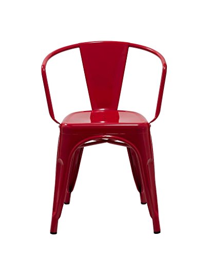 1x Esszimmerstuhl / Stuhl in Rot aus METALL / EISEN Küchenstuhl stapelbar, robust & zeitlos Duhome 0738