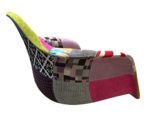 2 Stück Sessel/Stühle teppichflächen Design klaren Linien und hervorragende Verarbeitung mit Stoff gepolstert & Füße Buche – Collection Retro – Patchwork