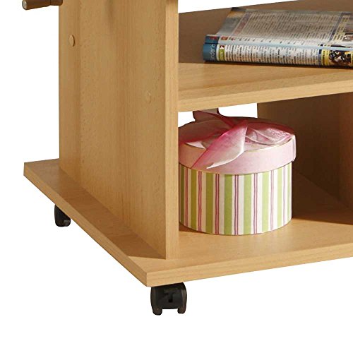 Ausziehbarer Couchtisch aus Buche mit Rollen Pharao24 Ausziehbarer Couchtisch aus Buche mit Rollen Pharao24