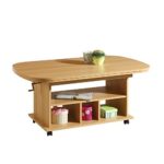 Ausziehbarer Couchtisch aus Buche mit Rollen Pharao24 Ausziehbarer Couchtisch aus Buche mit Rollen Pharao24