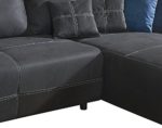Cavadore 5032 Polsterecke Binato, 3-Sitzer mit Bett links, Longchair rechts, 288 x 87 x 171 cm, Toro anthrazit 95