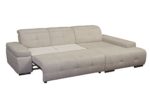 Cavadore 5036 Polsterecke Mistrel, 3-er Bett-Longchair XL, 273 x 77-93 x 173 cm, Kati grau-weiß