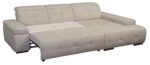 Cavadore 5036 Polsterecke Mistrel, 3-er Bett-Longchair XL, 273 x 77-93 x 173 cm, Kati grau-weiß