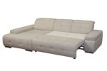 Cavadore 5036 Polsterecke Mistrel, Longchair XL 3-er Bett, 273 x 77-93 x 173 cm, Kati grau-weiß