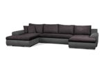 Cavadore 5171 Polsterecke U-Form Wohnlandschaft Ecksofa, Schaumstoff, aubergine / grau, 365 x 200 x 69 cm