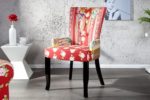 Design Patchwork Stuhl IBIZA mehrfarbig Textil mit Armlehne Polsterstuhl Sessel Wohnzimmer Baumwolle