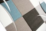 Designer Teppich Karo Pastell blau creme braun taupe Größe 80 x 300 cm