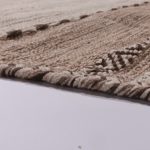 Designer Teppich Webteppich Kelim Handgewebt 100% Baumwolle Modern Gemustert Beige, Grösse:160x220 cm