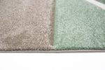 Designer Teppich Wohnzimmerteppich Karo Pastell mint grün ceme braun Größe 200 x 290 cm