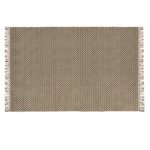Fair Trade handgewebt Zig Zag Weave Baumwolle Teppich, 100% Baumwolle mit Fransenkante (120 x 180 cm), baumwolle, graugrün