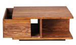 FineBuy Couchtisch Massiv-Holz Sheesham 88 cm breit Wohnzimmer-Tisch Design dunkel-braun Landhaus-Stil Beistelltisch Natur-Produkt Wohnzimmermöbel Unikat modern Massivholzmöbel Echtholz quadratisch