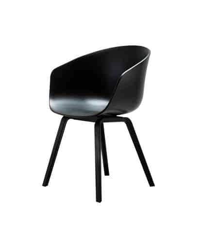 HAY Stuhl About a Chair AAC 22 - schwarz - Gestell Eiche Schwarz, Schale Polypropylen, Beine Eiche schwarz, Esszimmerstuhl - Küchenstuhl - Speisezimmerstuhl