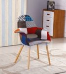 P & N Homewares® Moda Patchwork Stuhl Esszimmerstuhl oder Bürostuhl oder Stuhl Wunderschöner Stoff Kombination modernen Retro-Stuhl, WITH ARMS