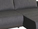Polsterecke Castell/2er Bett-Longchair/263x82x171 cm/Modena grey-Bison black