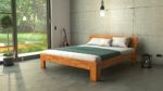 SAM® Design Schlafzimmer-Bett, Jugend-Bett, Holz-Bett, Ehe-Bett massiv Kern-Buche-Holz Natur, geölt, geschlossenes Kopfteil, natürliche, widerstandsfähige Oberfläche 180 x 200 cm [520964]