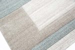 Teppich-Traum Designerteppich Moderner Teppich Wohnzimmerteppich Kurzflor Teppich mit Konturenschnitt Karo Muster Pastellfarben Grau Beige Blau, Größe 120x170 cm