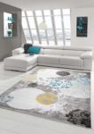 Teppich-Traum Moderner Teppich Wollteppich Wohnzimmerteppich Design in Türkis Grau Beige, Größe 160x230 cm