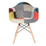 VERKAUF! 1 x Design-Stuhl Eiffel Stil Natural Wood Beine und Sitz Farbe Color Patchwork Mobistyl® DAWL-PC-1