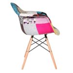 VERKAUF! 1 x Design-Stuhl Eiffel Stil Natural Wood Beine und Sitz Farbe Color Patchwork Mobistyl® DAWL-PC-1