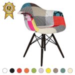 VERKAUF! 1 x Design-Stuhl Eiffel Stil Schwarz Holz Beine und Sitz Farbe Color Patchwork Mobistyl® DAWB-PC-1