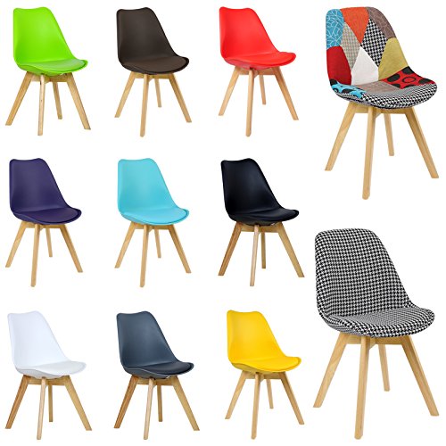 WOLTU® 2er Set Esszimmerstühle BH29gb-2-c Esszimmerstuhl Design Stuhl Küchenstuhl Holz, Neu Design, Gelb