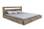 Woodkings® Holz Bett 180x200 Marton Doppelbett Akazie gebürstet Schlafzimmer Massivholz Design Doppelbett Schwebebett massive Naturmöbel Echtholzmöbel günstig