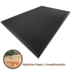 casa pura® Sisal Teppich aus Naturfasern | schwarz | mit Bordüre aus Baumwolle | pflegeleicht | Größe wählbar (160x230 cm)