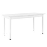 [en.casa] Esstisch weiß 140cm x 60cm mit 4 Stühlen weiß
