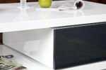 DuNord Design Couchtisch Sofatisch TREND 120cm weiss anthrazit Hochglanz Design Lounge Tisch