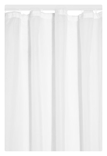 Gardine Vorhang Transparent Kräuselband in Weiss 245x140 cm (Höhe x Breite) | Dekoschal Voile Uni - einfarbig | Universalband Fensterschal Store | Fertiggardine