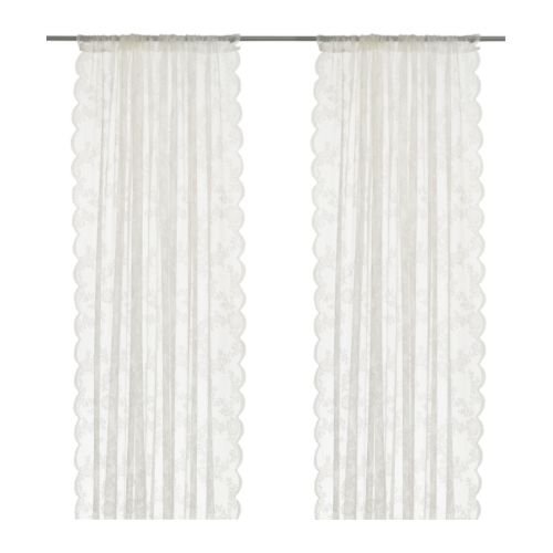 IKEA 4879756549844 Alvine Spets Curtain Set 2, Kunstfaser, weiß, 29 x 39 x 5 cm