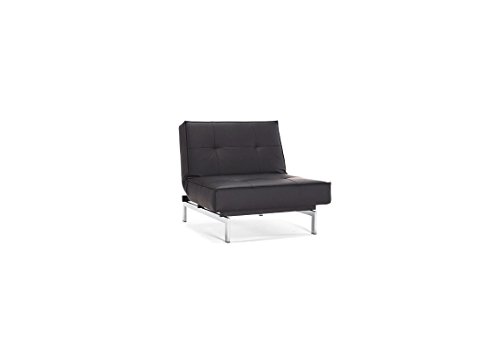 Innovation - Splitback Sessel - schwarz - Kunstleder - Ulme dunkel, konisch - Per Weiss - Design - Sessel